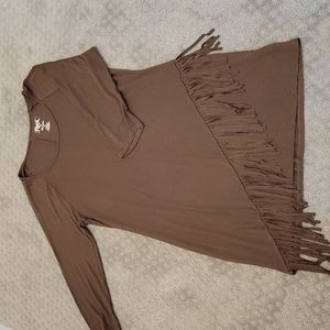 Brown Rock47 Dress with fringe, size XL